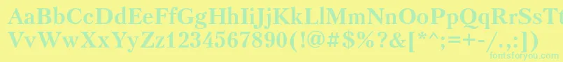 Ptr75C Font – Green Fonts on Yellow Background