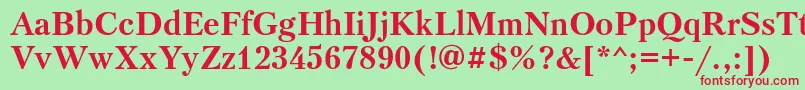 Ptr75C Font – Red Fonts on Green Background