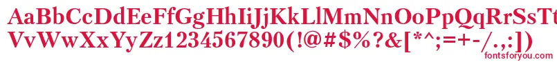 フォントPtr75C – 白い背景に赤い文字