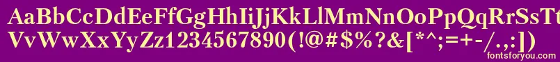 Ptr75C Font – Yellow Fonts on Purple Background