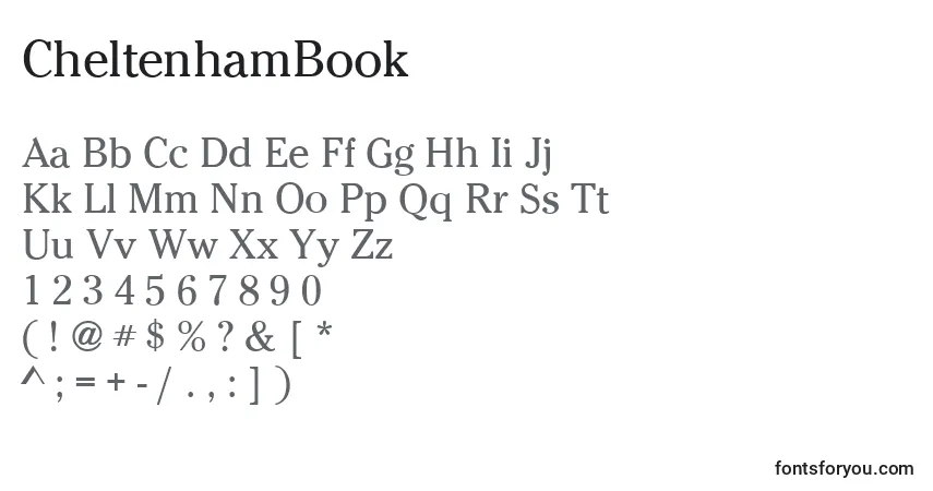 A fonte CheltenhamBook – alfabeto, números, caracteres especiais