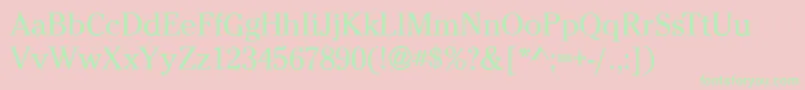CheltenhamBook-Schriftart – Grüne Schriften auf rosa Hintergrund