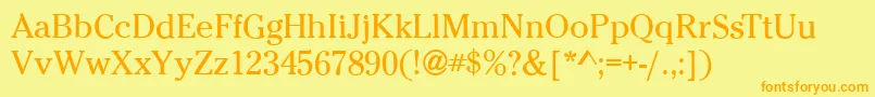 CheltenhamBook Font – Orange Fonts on Yellow Background