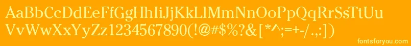 CheltenhamBook Font – Yellow Fonts on Orange Background