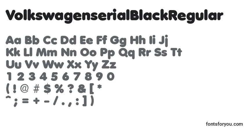 Schriftart VolkswagenserialBlackRegular – Alphabet, Zahlen, spezielle Symbole