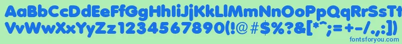 VolkswagenserialBlackRegular Font – Blue Fonts on Green Background