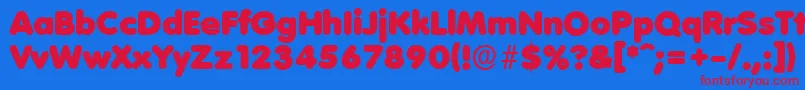 VolkswagenserialBlackRegular Font – Red Fonts on Blue Background