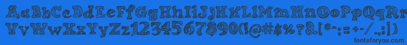 SketchNice Font – Black Fonts on Blue Background