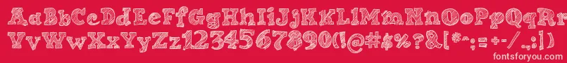 SketchNice Font – Pink Fonts on Red Background