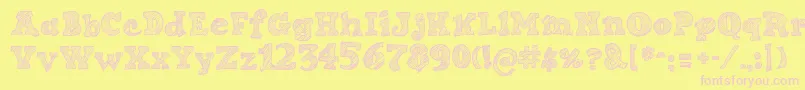 fuente SketchNice – Fuentes Rosadas Sobre Fondo Amarillo