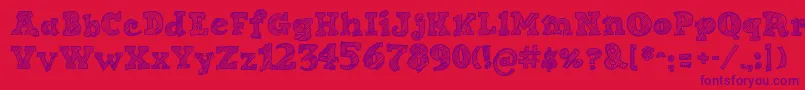 SketchNice Font – Purple Fonts on Red Background