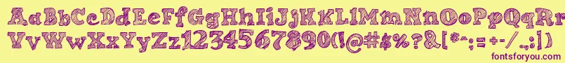 SketchNice Font – Purple Fonts on Yellow Background