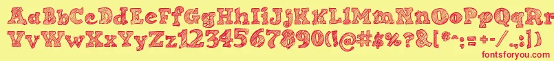 SketchNice Font – Red Fonts on Yellow Background