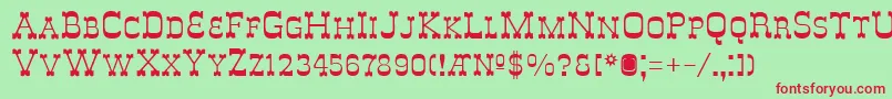 ItalyA Font – Red Fonts on Green Background