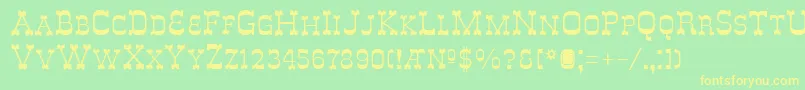 ItalyA Font – Yellow Fonts on Green Background