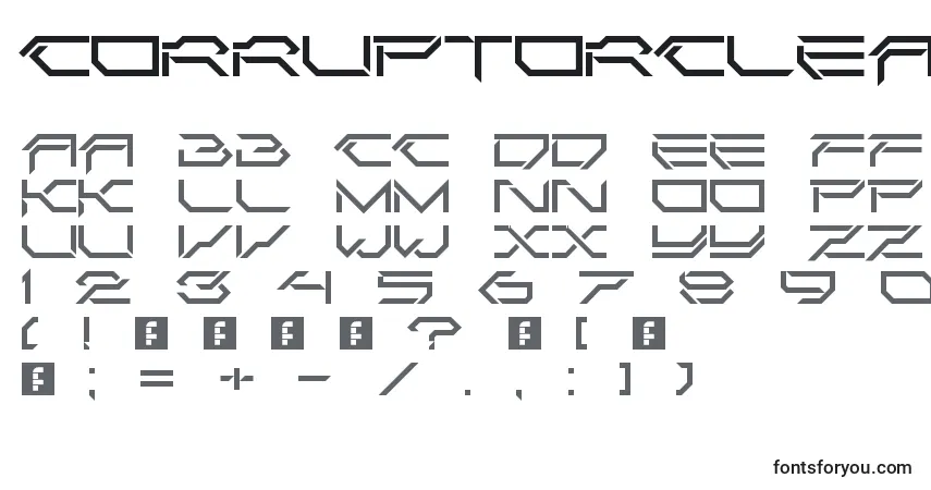 Schriftart CorruptorCleanLdr – Alphabet, Zahlen, spezielle Symbole