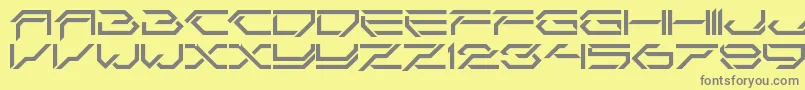 CorruptorCleanLdr-fontti – harmaat kirjasimet keltaisella taustalla