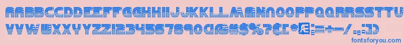 United Font – Blue Fonts on Pink Background