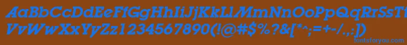 LugabookadSemiboldOblique Font – Blue Fonts on Brown Background