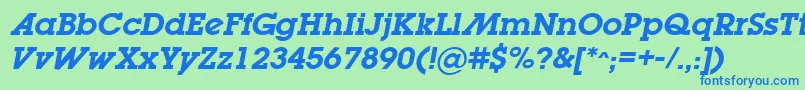 LugabookadSemiboldOblique Font – Blue Fonts on Green Background