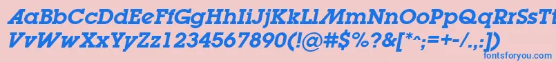 LugabookadSemiboldOblique Font – Blue Fonts on Pink Background