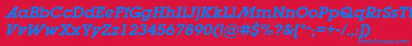 LugabookadSemiboldOblique Font – Blue Fonts on Red Background