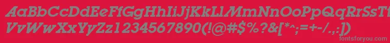 Czcionka LugabookadSemiboldOblique – szare czcionki na czerwonym tle