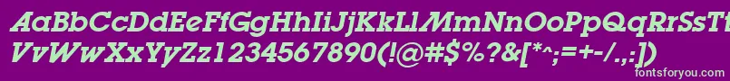 LugabookadSemiboldOblique Font – Green Fonts on Purple Background