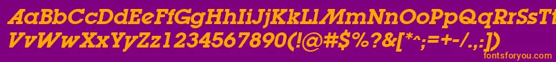 LugabookadSemiboldOblique Font – Orange Fonts on Purple Background