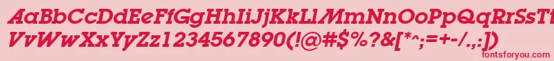 LugabookadSemiboldOblique Font – Red Fonts on Pink Background