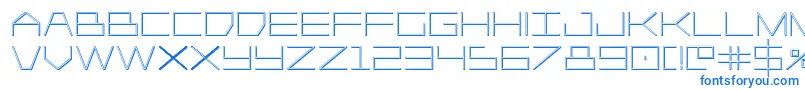 Fonte Player1up3D – fontes azuis em um fundo branco