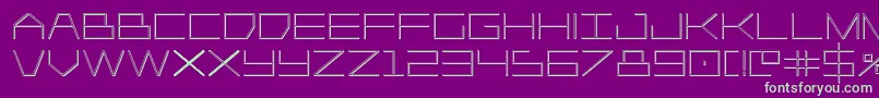 Fonte Player1up3D – fontes verdes em um fundo violeta
