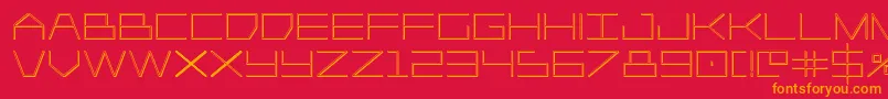 Player1up3D-Schriftart – Orangefarbene Schriften auf rotem Hintergrund