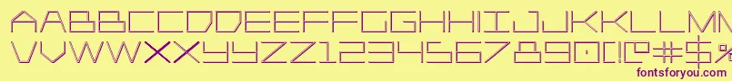 Player1up3D-fontti – violetit fontit keltaisella taustalla