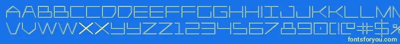 Player1up3D-fontti – keltaiset fontit sinisellä taustalla