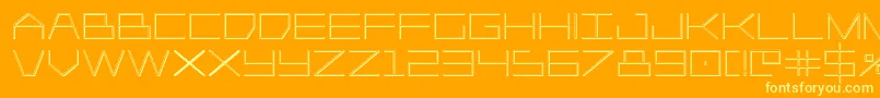 Player1up3D-Schriftart – Gelbe Schriften auf orangefarbenem Hintergrund
