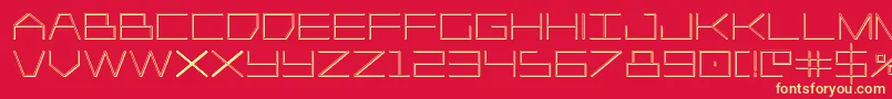Player1up3D-fontti – keltaiset fontit punaisella taustalla