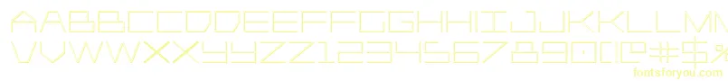 Czcionka Player1up3D – żółte czcionki na białym tle