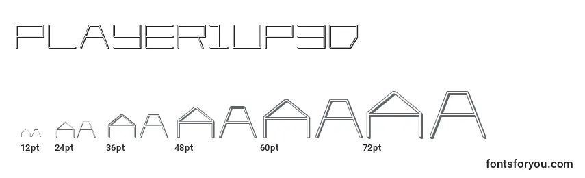 Player1up3D Font Sizes