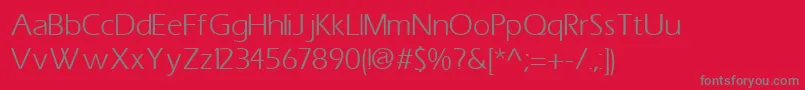 SpeedoBookSsiBook-Schriftart – Graue Schriften auf rotem Hintergrund