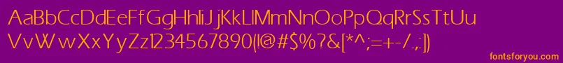 Weitere Informationen zur SpeedoBookSsiBook-Schriftart SpeedoBookSsiBook-Schriftart – Orangefarbene Schriften auf violettem Hintergrund