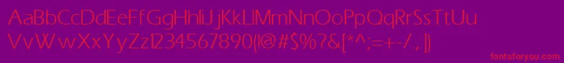 SpeedoBookSsiBook-fontti – punaiset fontit violetilla taustalla