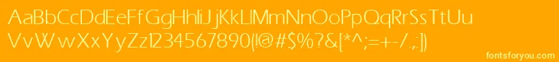 Fonte SpeedoBookSsiBook – fontes amarelas em um fundo laranja