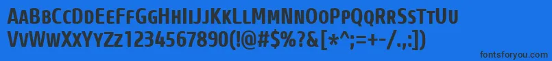 CoreSansMSc67CnBold Font – Black Fonts on Blue Background
