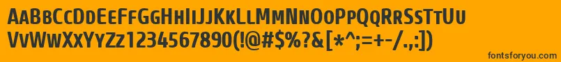 CoreSansMSc67CnBold Font – Black Fonts on Orange Background