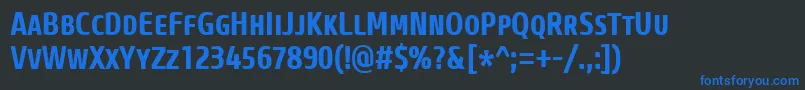 CoreSansMSc67CnBold Font – Blue Fonts on Black Background