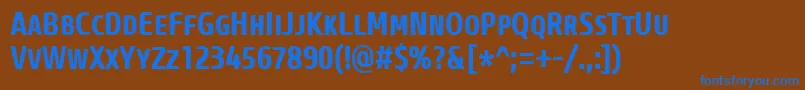 CoreSansMSc67CnBold Font – Blue Fonts on Brown Background