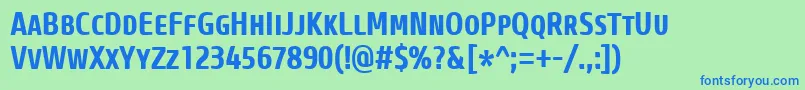 CoreSansMSc67CnBold Font – Blue Fonts on Green Background