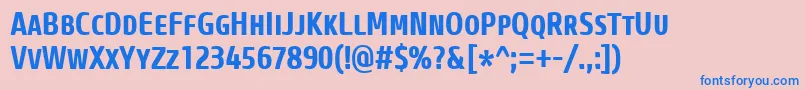 CoreSansMSc67CnBold Font – Blue Fonts on Pink Background