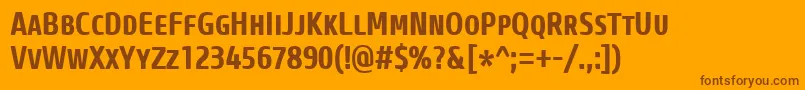 CoreSansMSc67CnBold Font – Brown Fonts on Orange Background